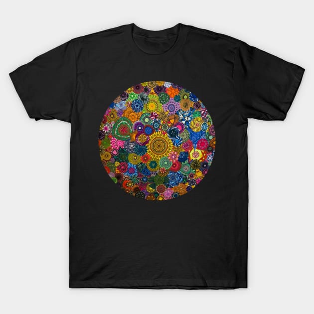 Round and Round: a Patterned Spirograph Collage T-Shirt by RachelEDesigns